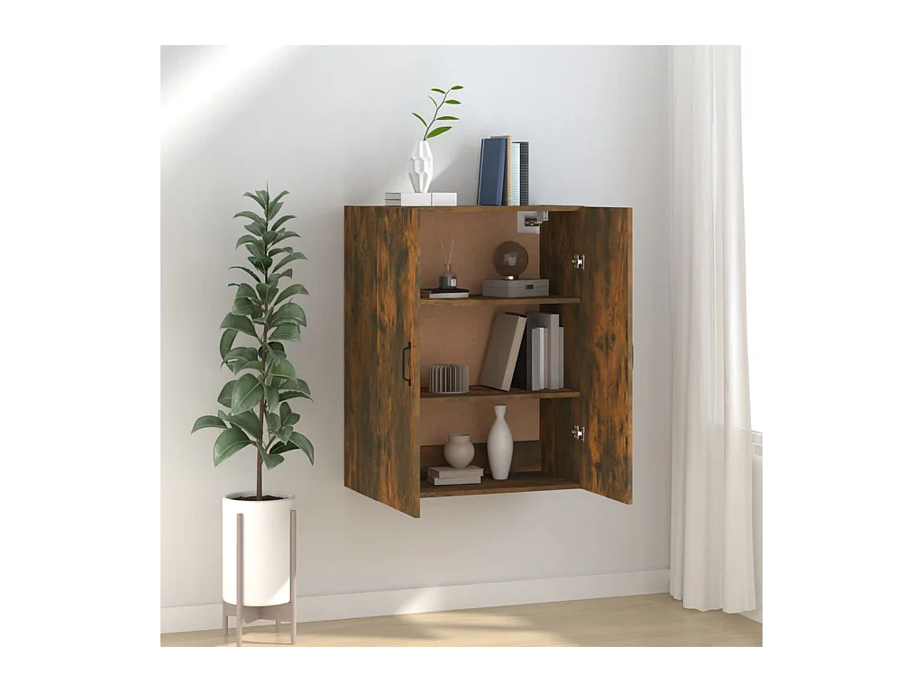 Hangkast 69,5x34x90 cm bewerkt hout gerookt eikenkleurig