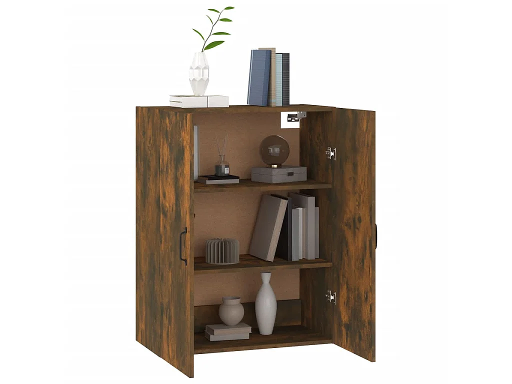 Hangkast 69,5x34x90 cm bewerkt hout gerookt eikenkleurig