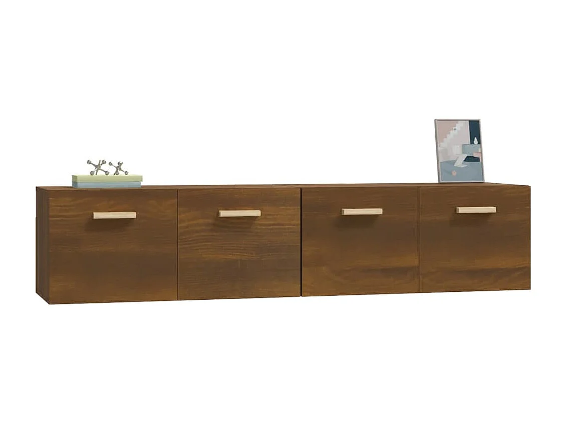 Armários parede 2pcs 80x35x36,5cm madeira processada castanho