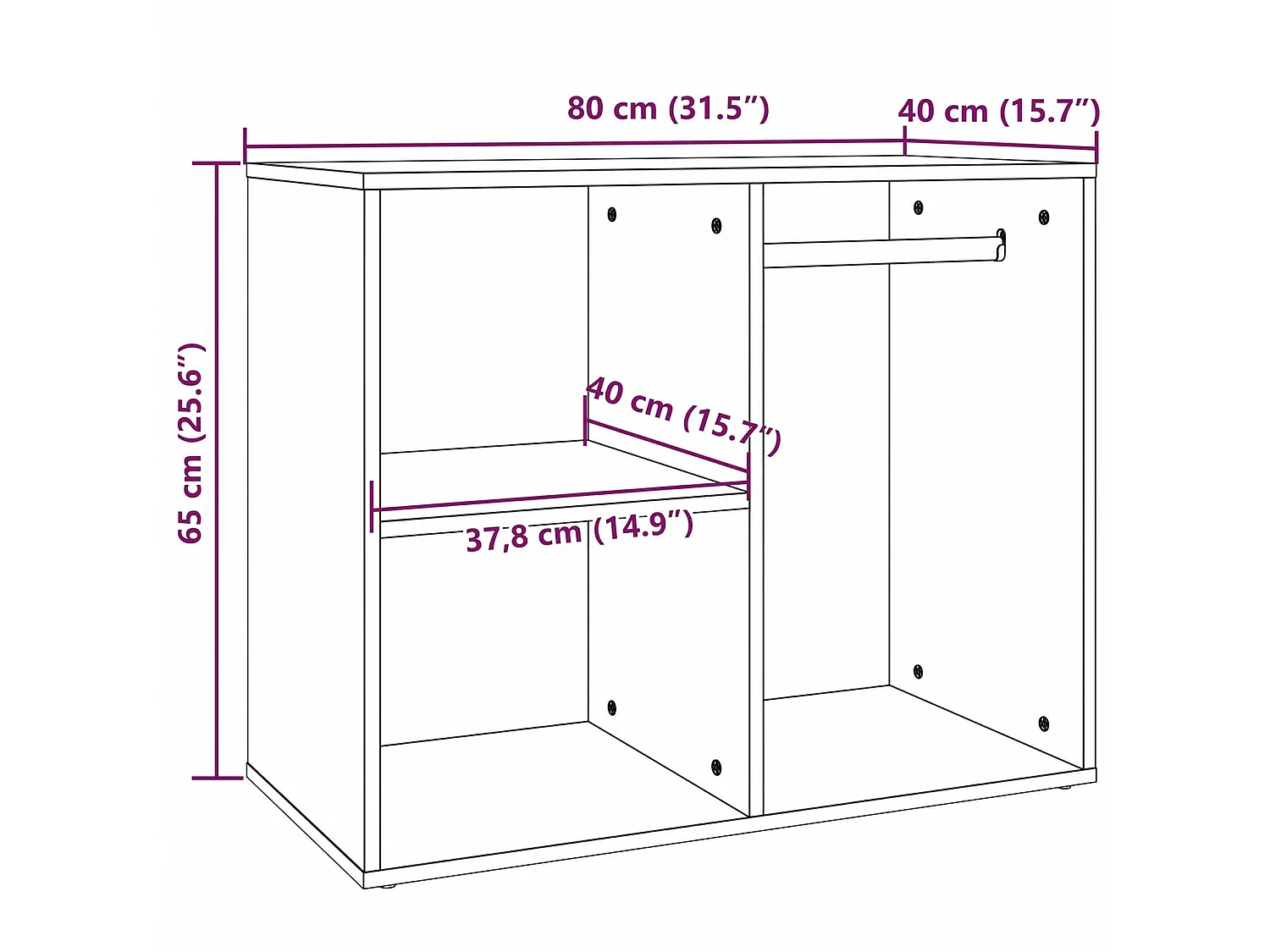 Armoire de dressing Blanc 80x40x65 cm Bois d'ingénierie
