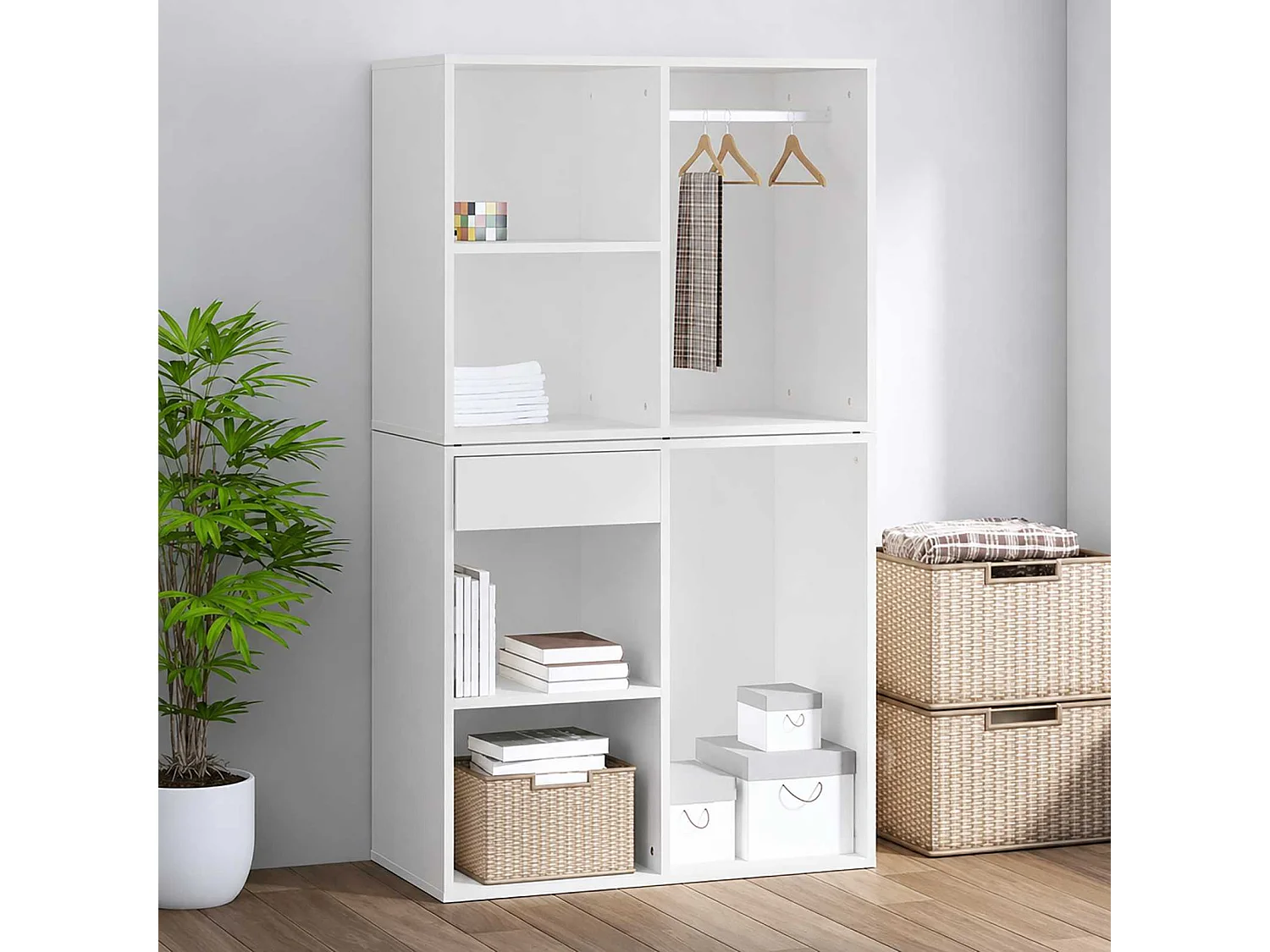 Armoire de dressing Blanc 80x40x65 cm Bois d'ingénierie