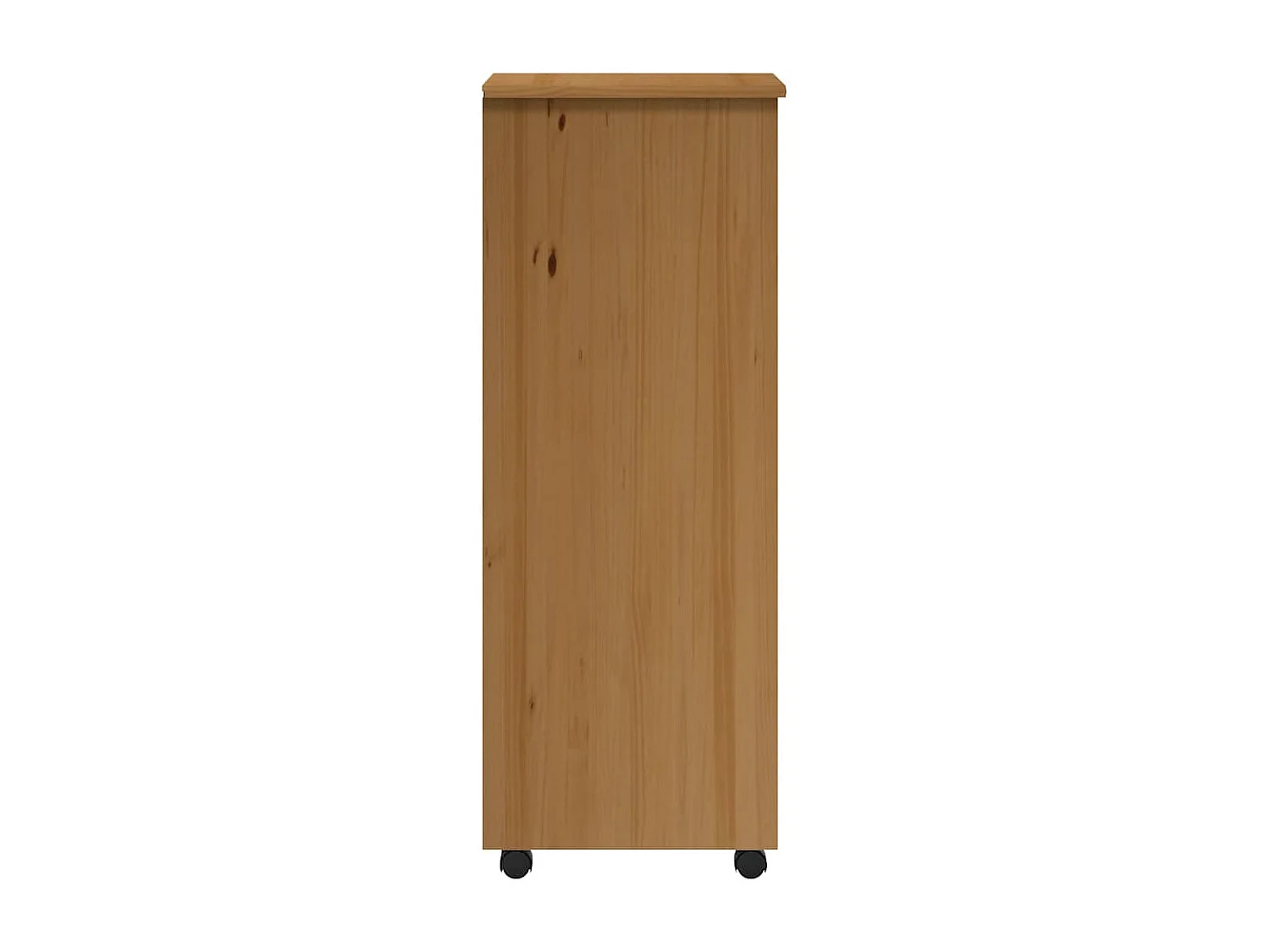 Armoire roulante avec tiroirs MOSS bois de pin marron miel