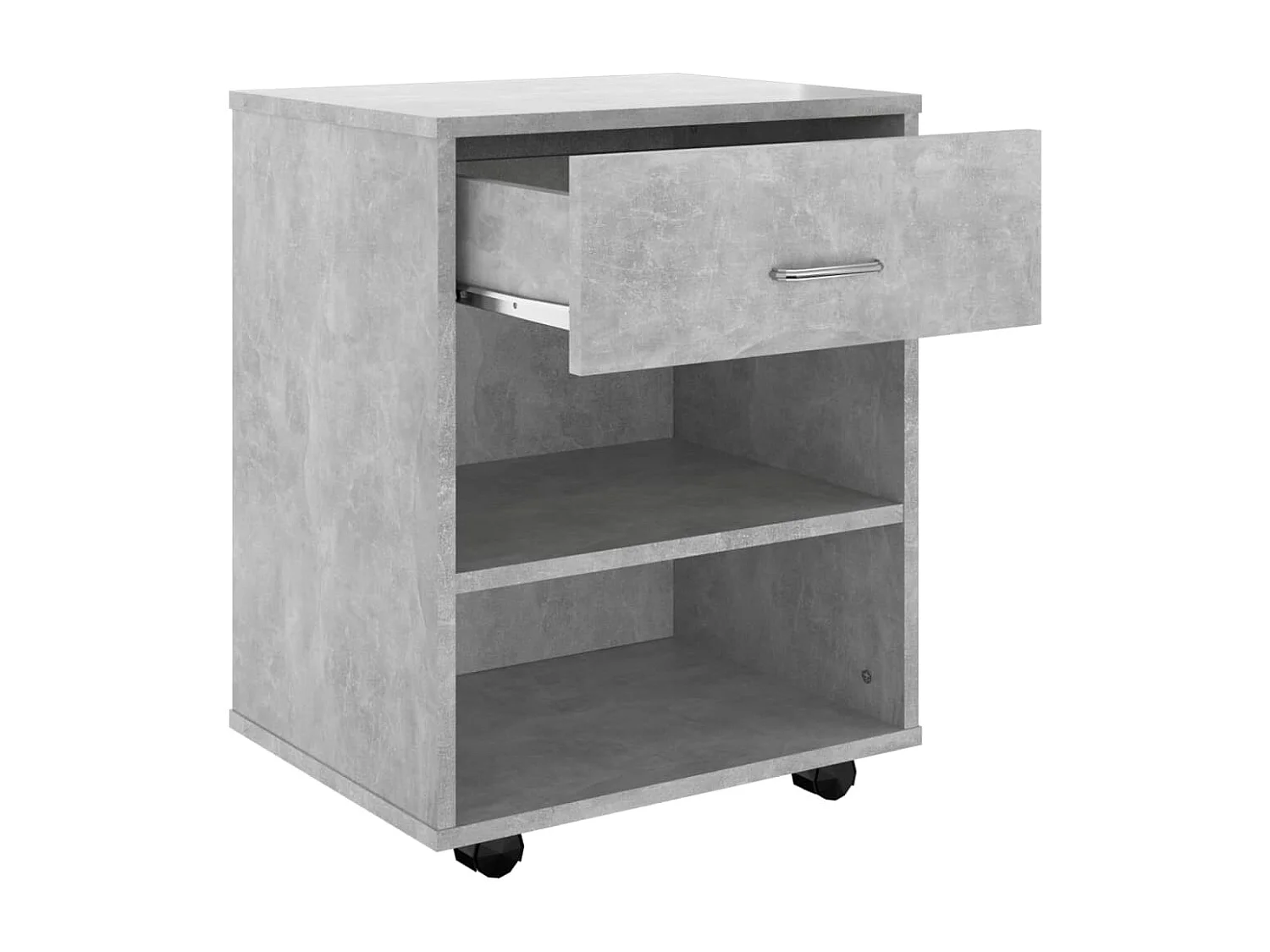 Armario ruedas madera contrachapada gris hormigón 46x36x59 cm