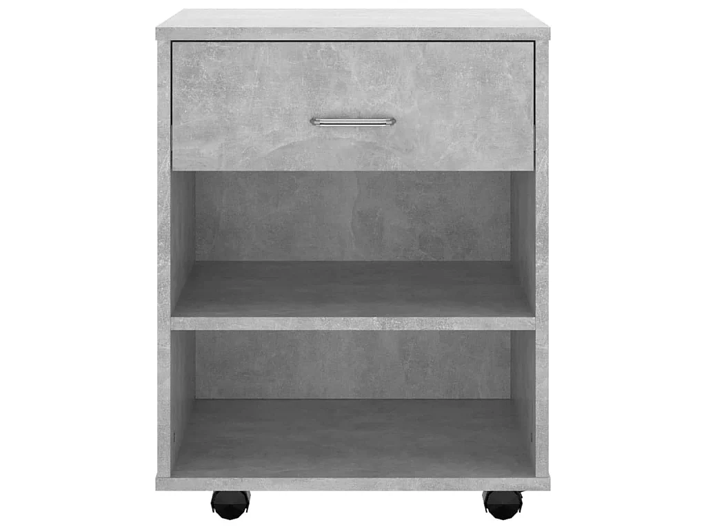 Armoire à roulettes Gris béton 46x36x59 cm Bois d’ingénierie