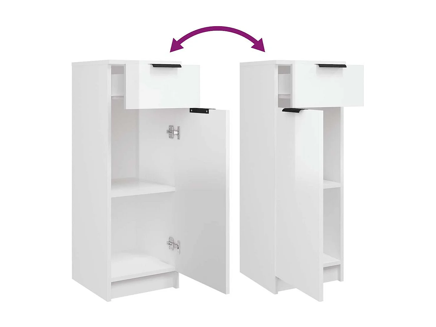 Armário casa 32x33,5x90 cm derivados de madeira branco brilhante