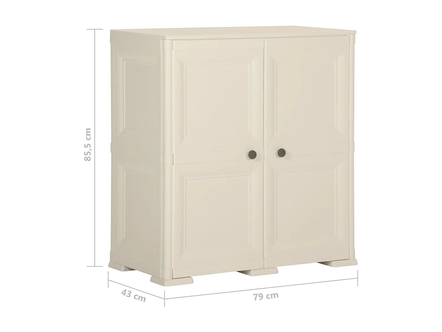 Armoire plastique 79x43x85,5 cm design bois glace à la vanille