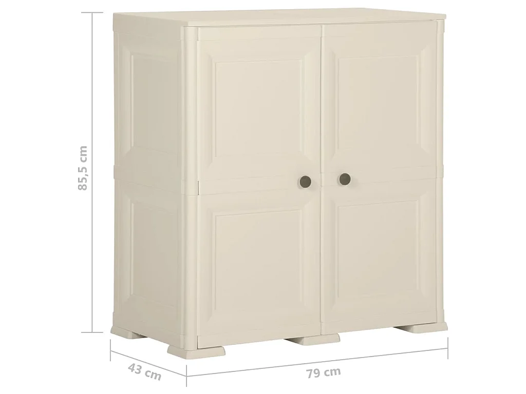 Armoire plastique 79x43x85,5 cm design bois glace à la vanille