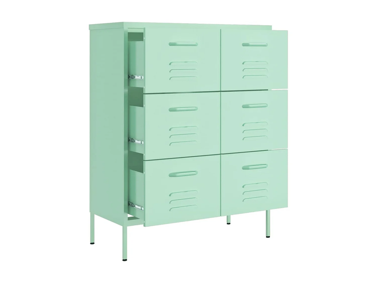 Armoire à tiroirs Vert menthe 80x35x101,5 cm Acier
