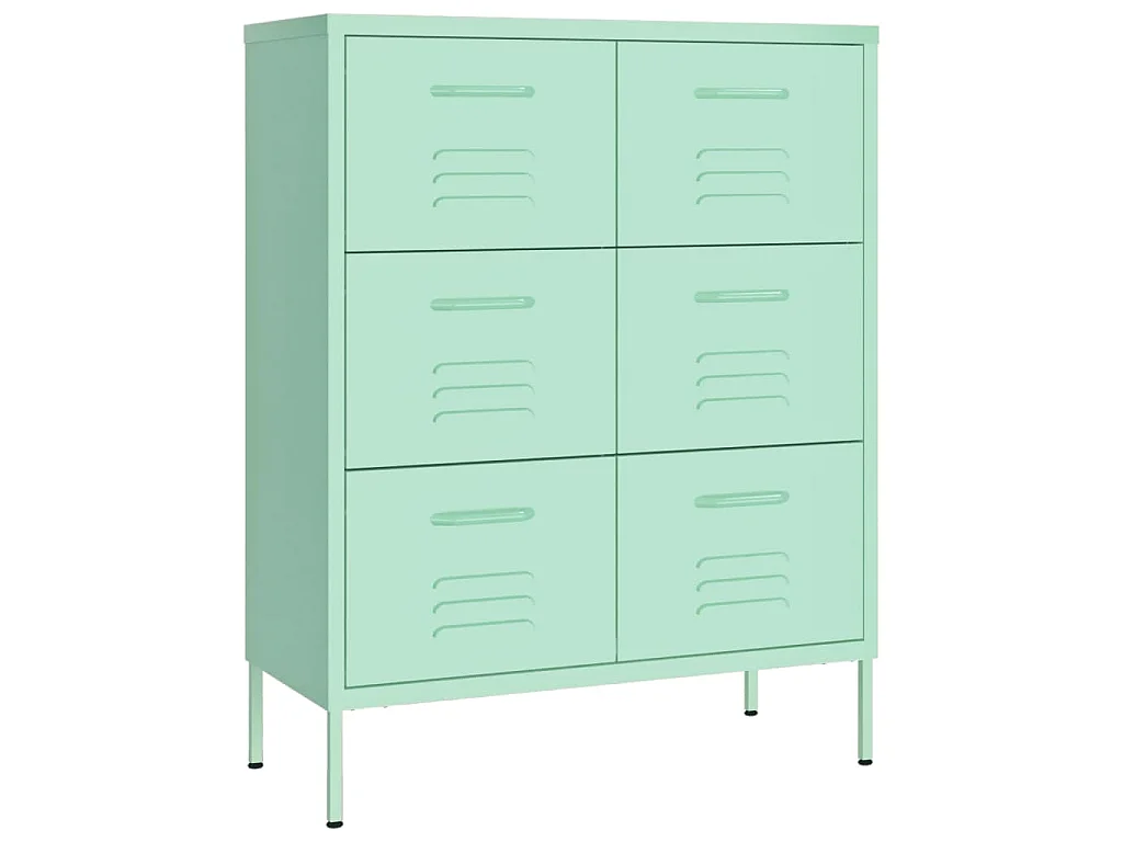 Cassettiera Menta 80x35x101,5 cm in Acciaio