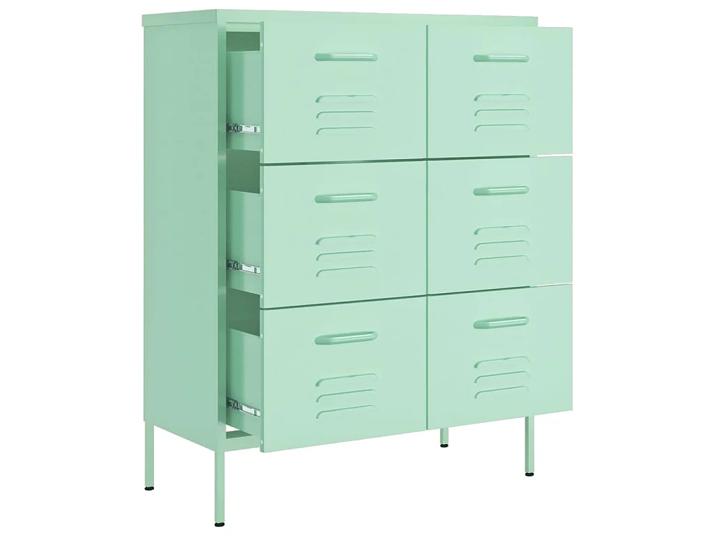 Cassettiera Menta 80x35x101,5 cm in Acciaio