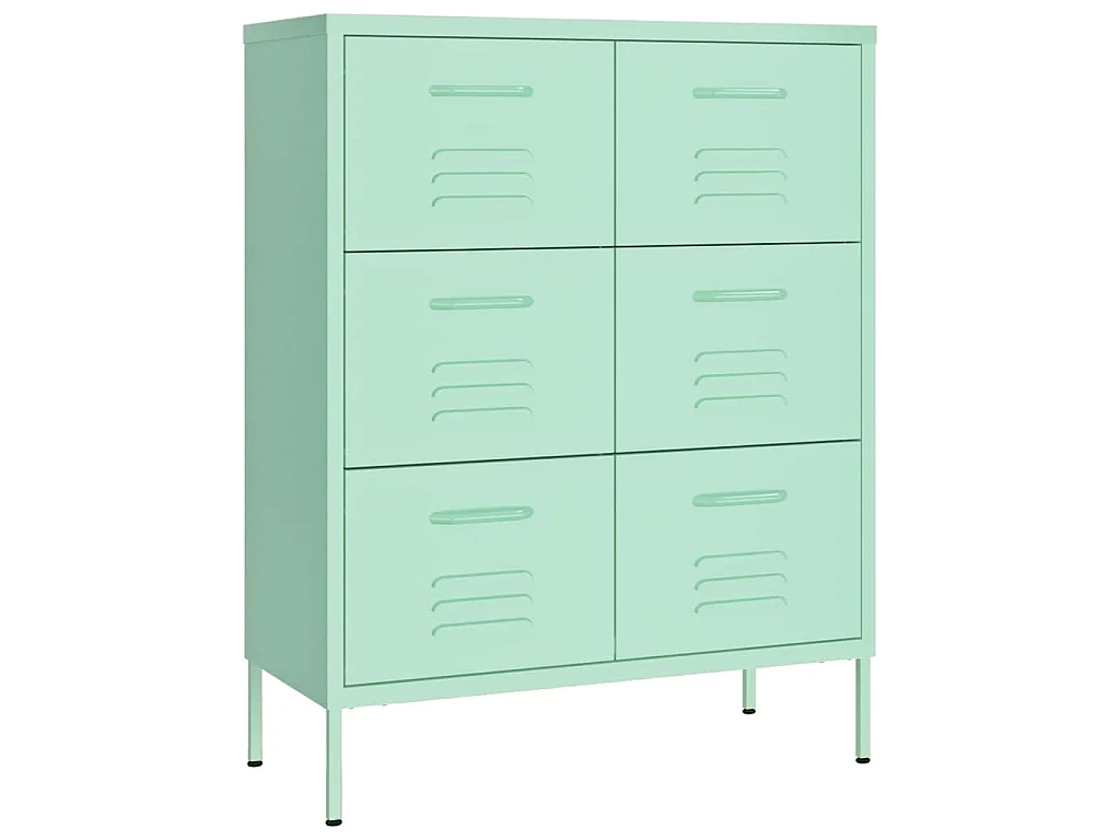 Cassettiera Menta 80x35x101,5 cm in Acciaio