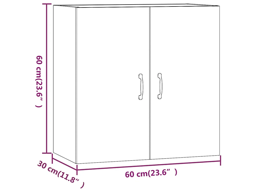 Hangkast 60x31x60 cm bewerkt hout sonoma eikenkleurig