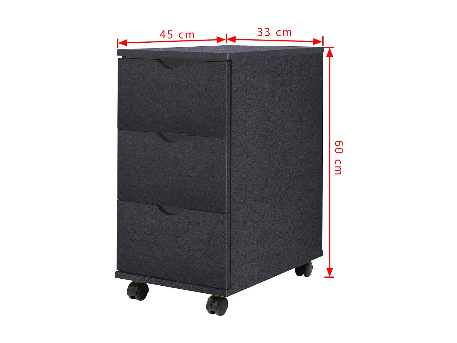 Schubladenelement 33×45×60 cm Schwarz