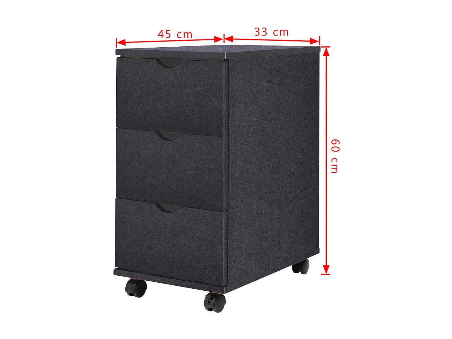 Schubladenelement 33×45×60 cm Schwarz