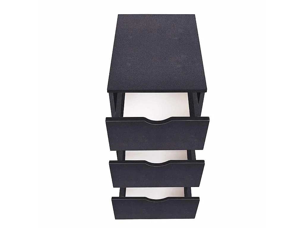 Mueble de cajones negro 33x45x60 cm