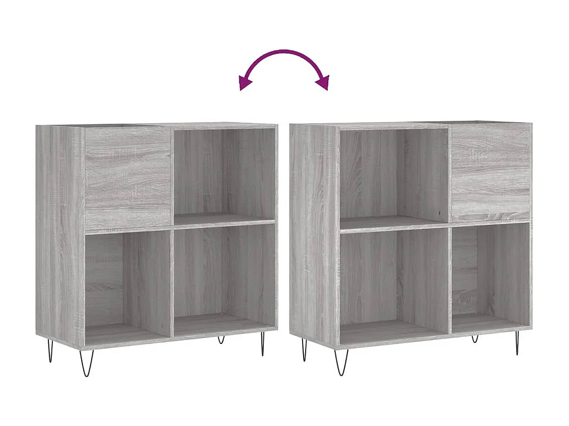 Armoire à disques sonoma gris 84,5x38x89 cm bois d'ingénierie