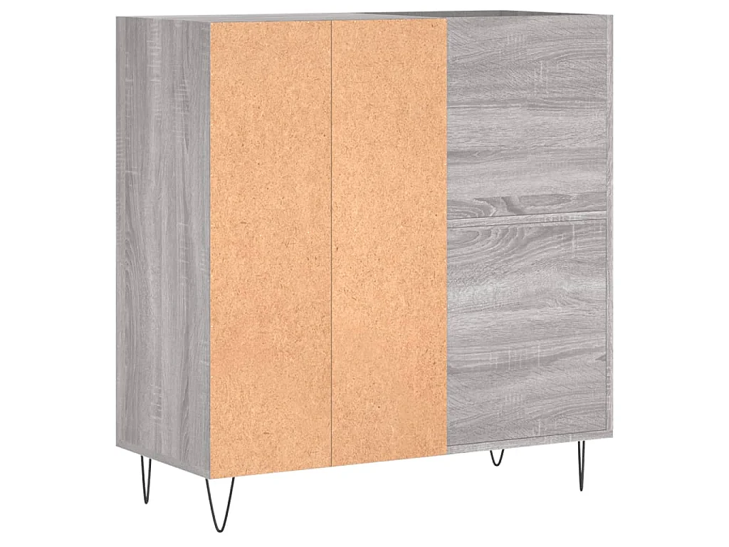 Mueble discos madera contrachapada gris Sonoma 84,5x38x89 cm