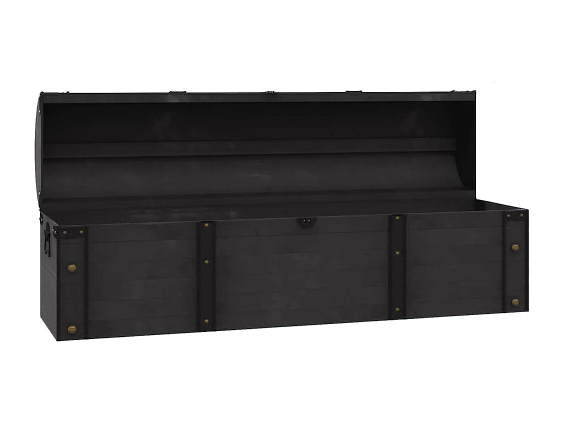 Coffre de rangement Bois massif style vintage 120x30x40 cm