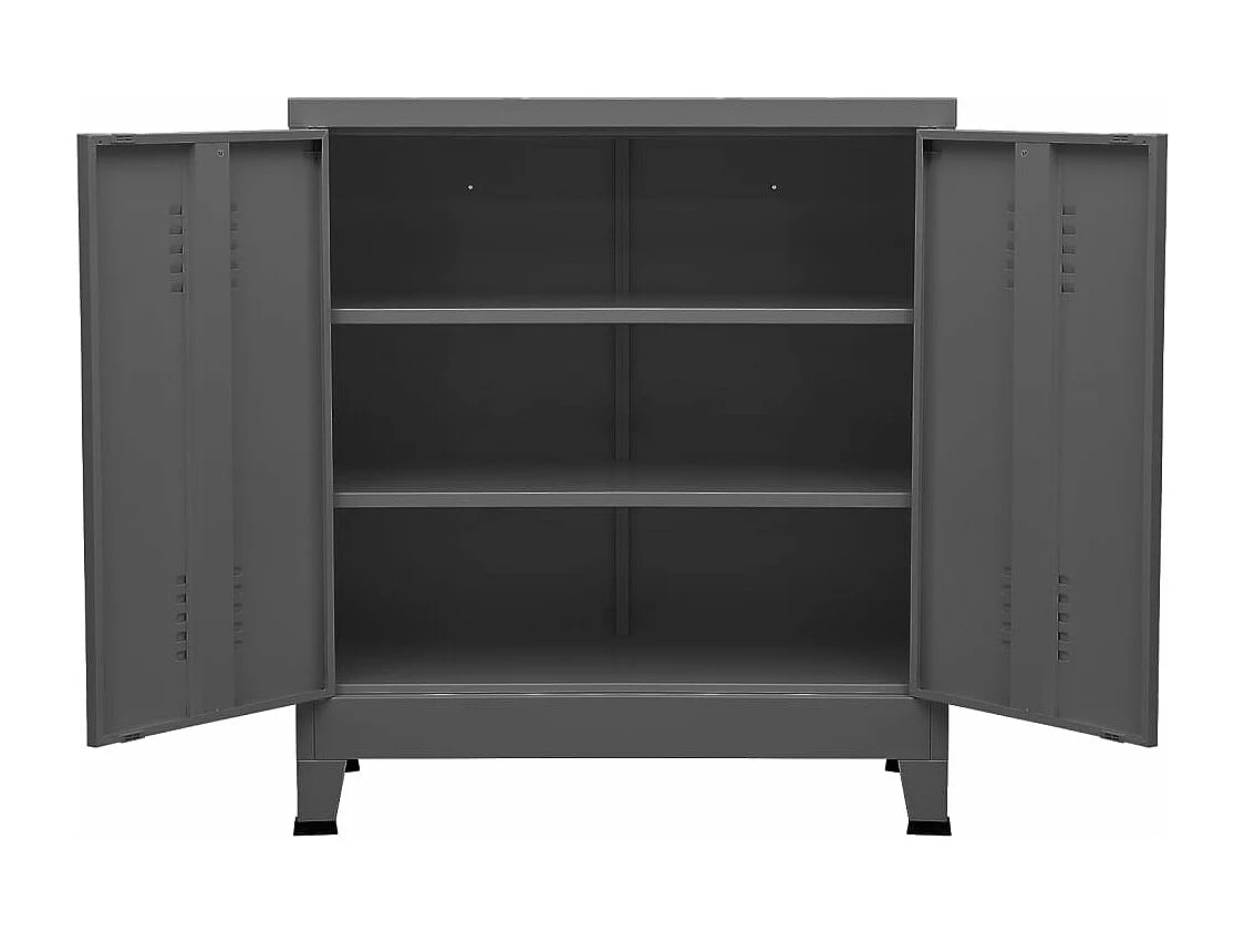 Aufbewahrungstruhe Industrial Anthrazit 90x40x100 cm Stahl