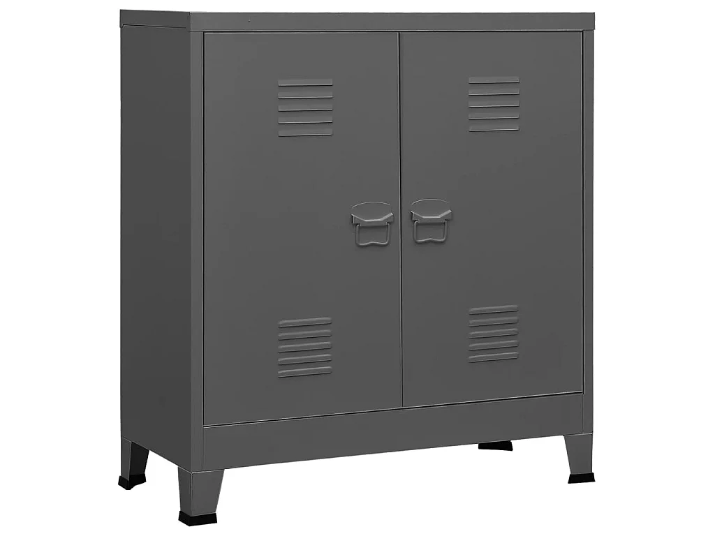 Coffre de rangement industriel Anthracite 90x40x100 cm Acier