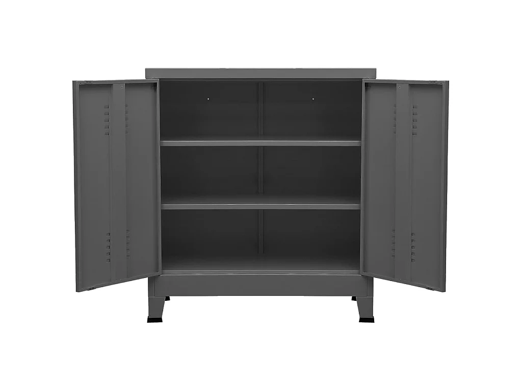 Coffre de rangement industriel Anthracite 90x40x100 cm Acier