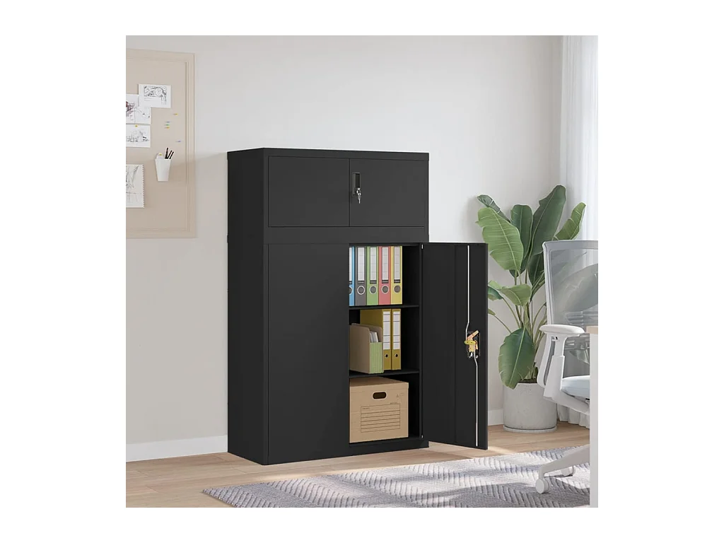 Classeur noir 90x40x145 cm acier