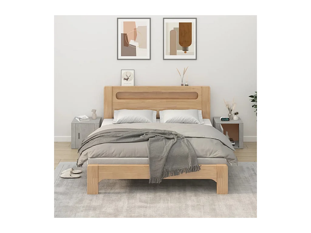 Nachttische 2 Stk. Betongrau 50x39x47 cm