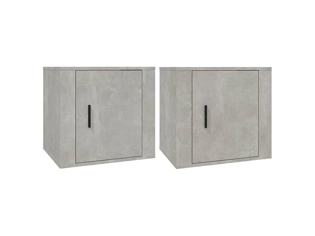 Tables de chevet 2 pcs Gris béton 50x39x47 cm