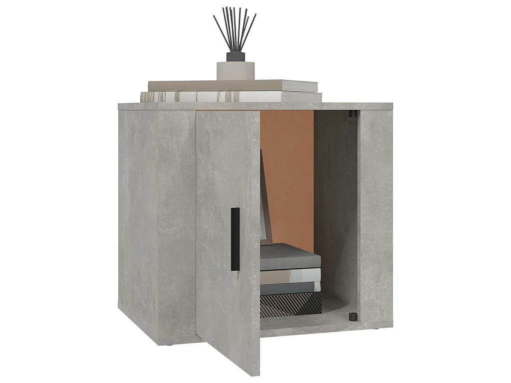 Tables de chevet 2 pcs Gris béton 50x39x47 cm
