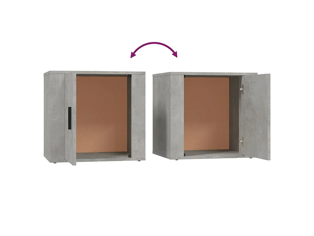Tables de chevet 2 pcs Gris béton 50x39x47 cm