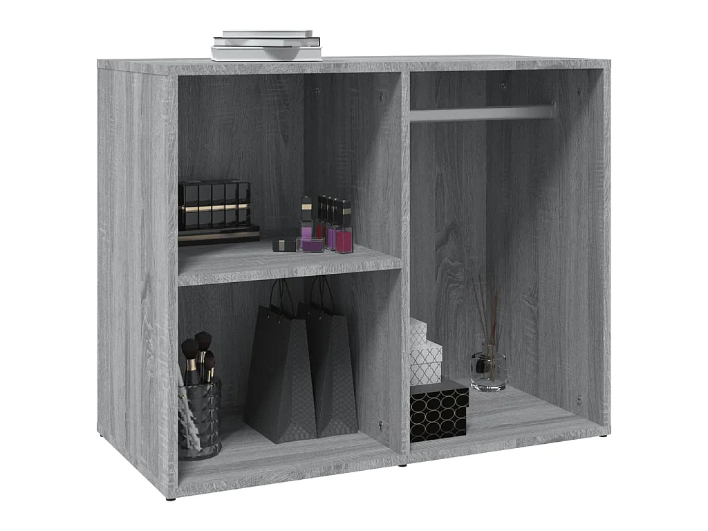 Kledingkast 80x40x65 cm bewerkt hout grijs sonoma eikenkleur