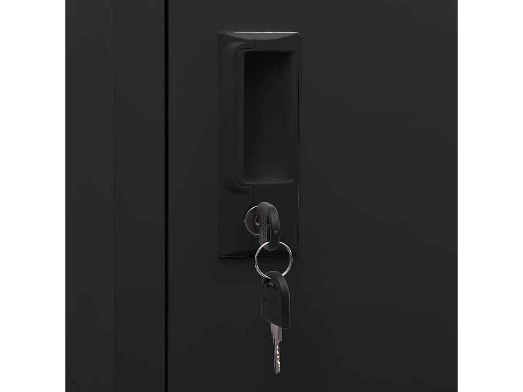 Schließfachschrank Schwarz 38x45x180 cm Stahl
