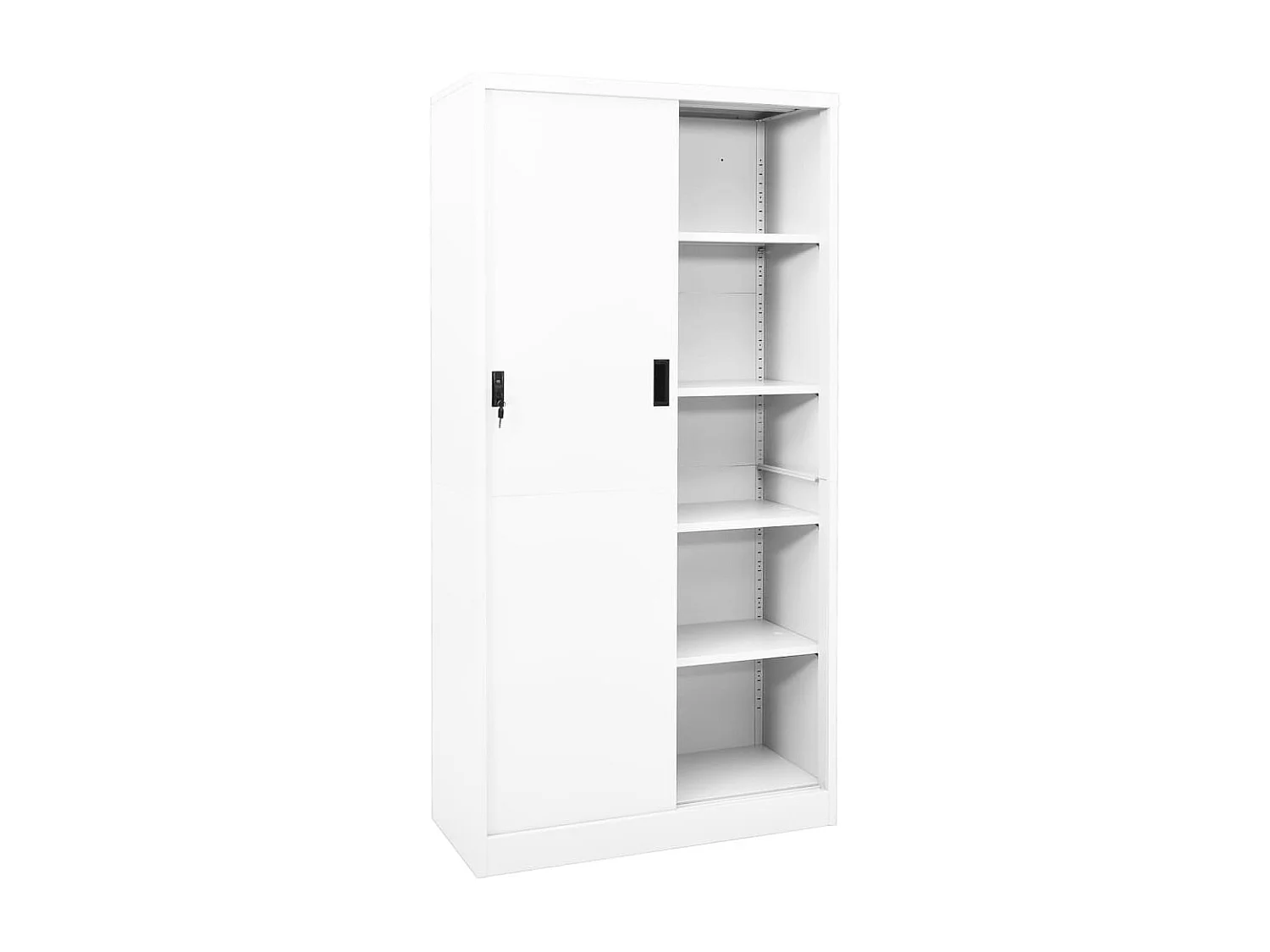 Kantoorkast met schuifdeuren 90x40x180 cm staal wit