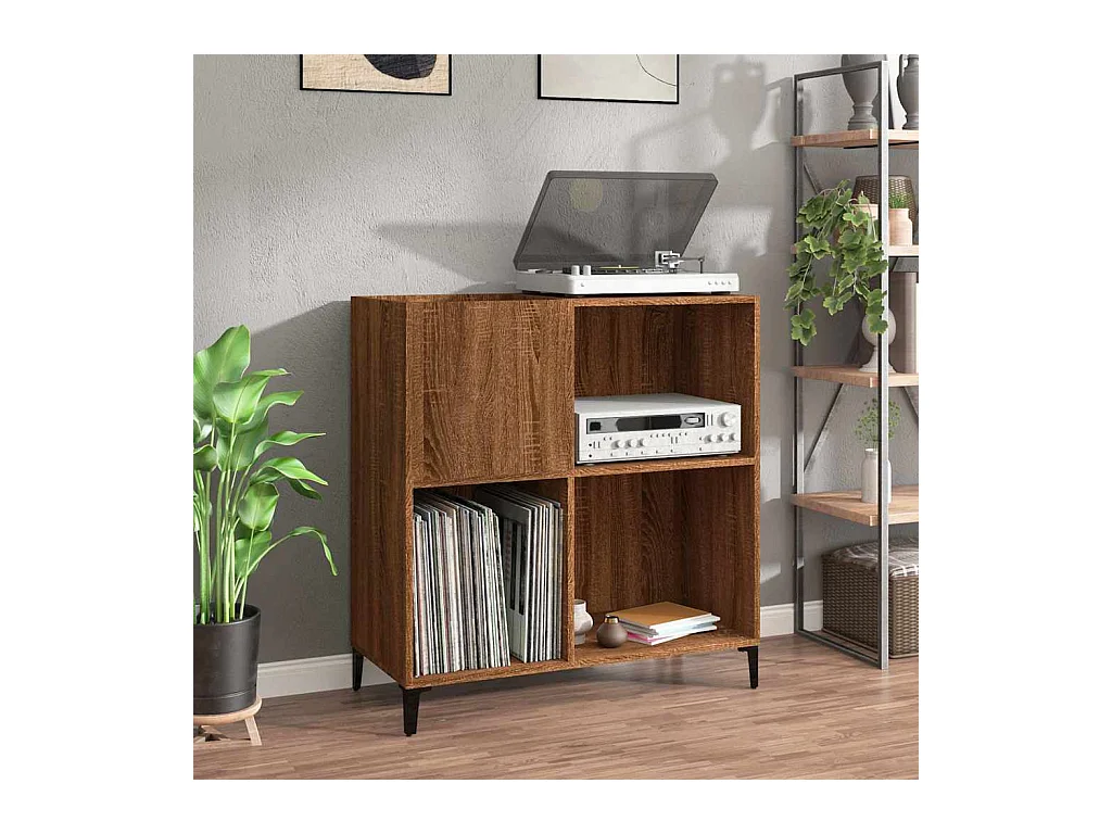 Armoire à disques chêne marron 84,5x38x89 cm bois d'ingénierie