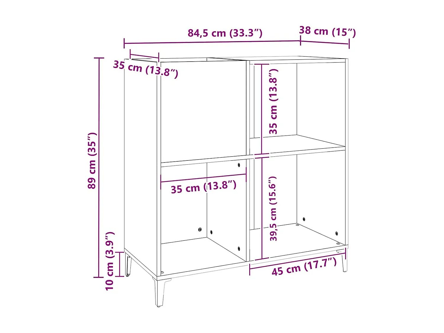 Armoire à disques chêne marron 84,5x38x89 cm bois d'ingénierie
