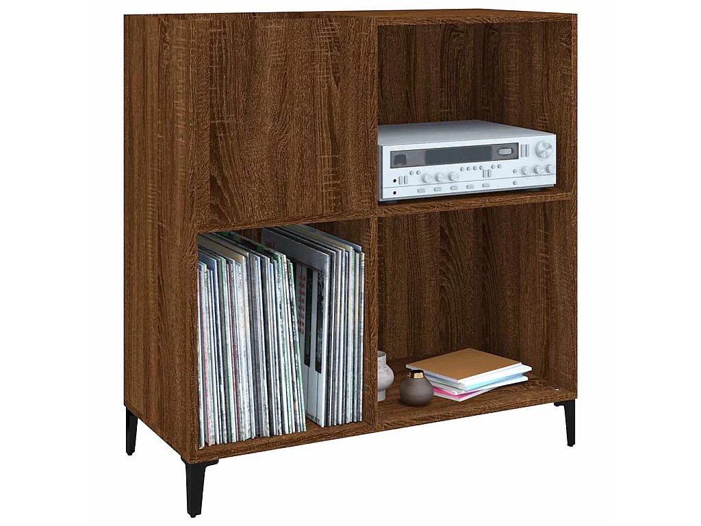 Plattenschrank Braun Eichen-Optik 84,5x38x89 cm Holzwerkstoff