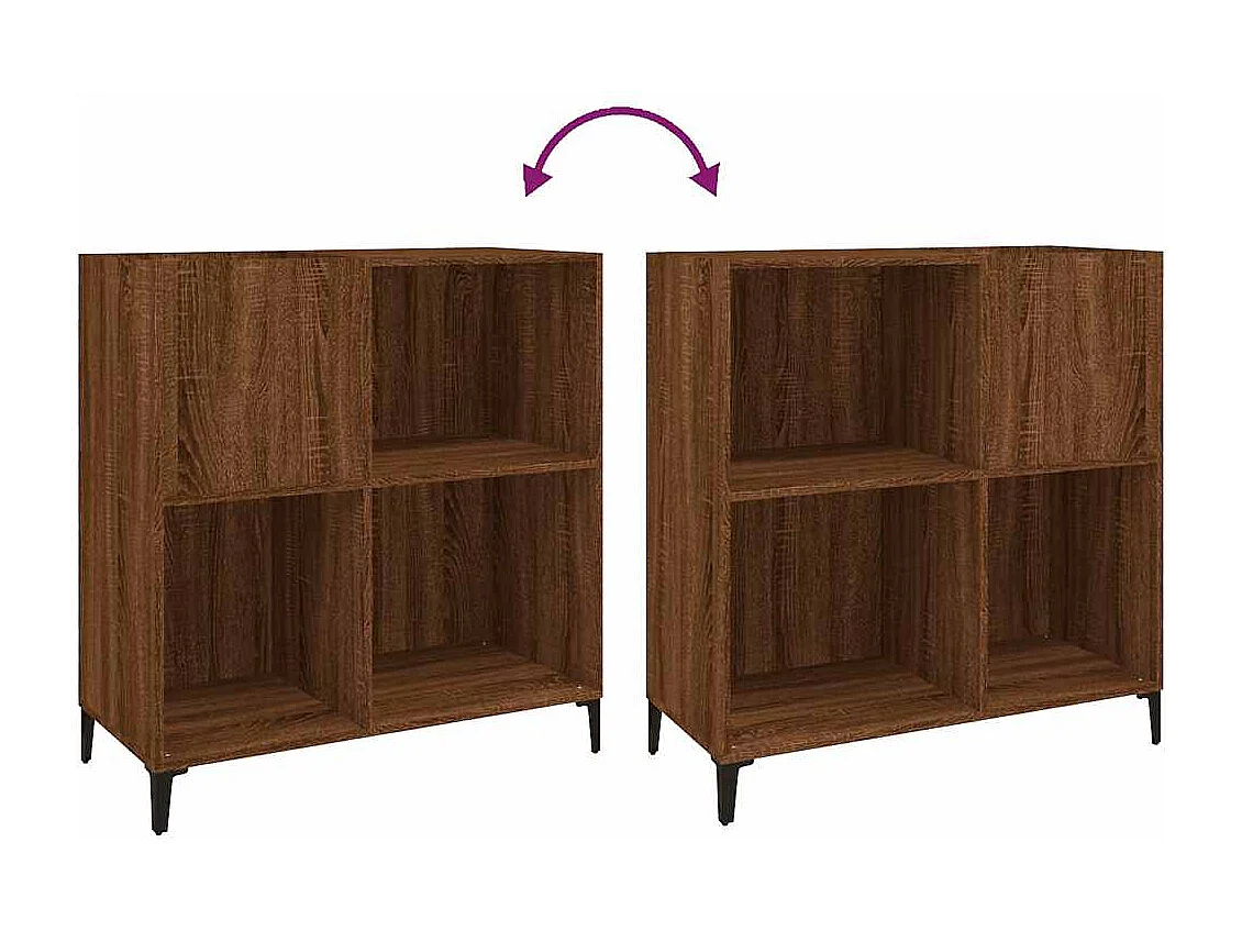 Plattenschrank Braun Eichen-Optik 84,5x38x89 cm Holzwerkstoff