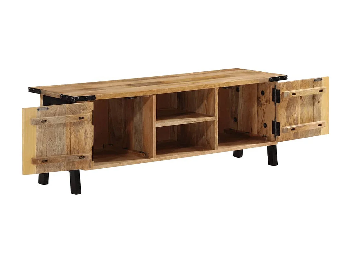 Meuble TV 110x35x40 cm bois massif de manguier