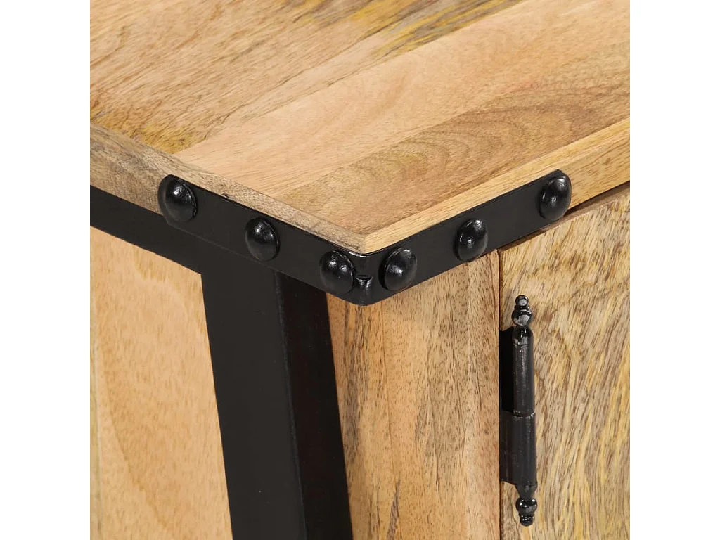 Meuble TV 110x35x40 cm bois massif de manguier