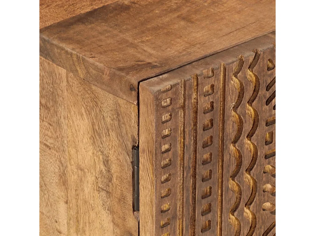 Meuble TV 110x30x40 cm bois massif de manguier et fer