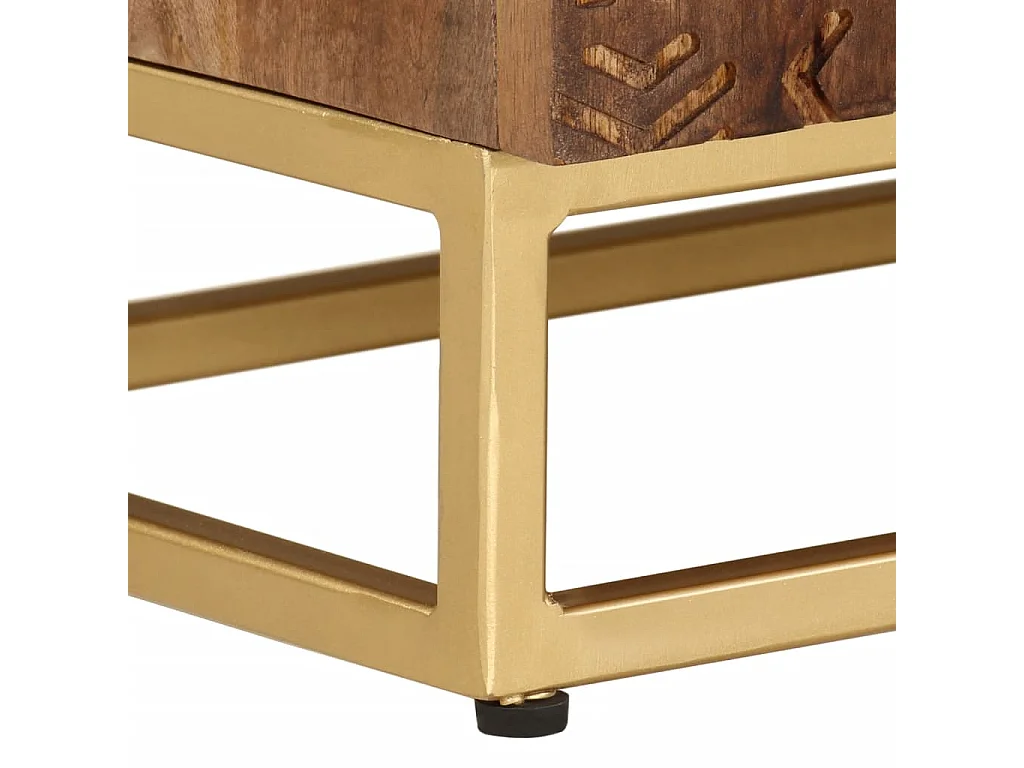 Meuble TV 110x30x40 cm bois massif de manguier et fer