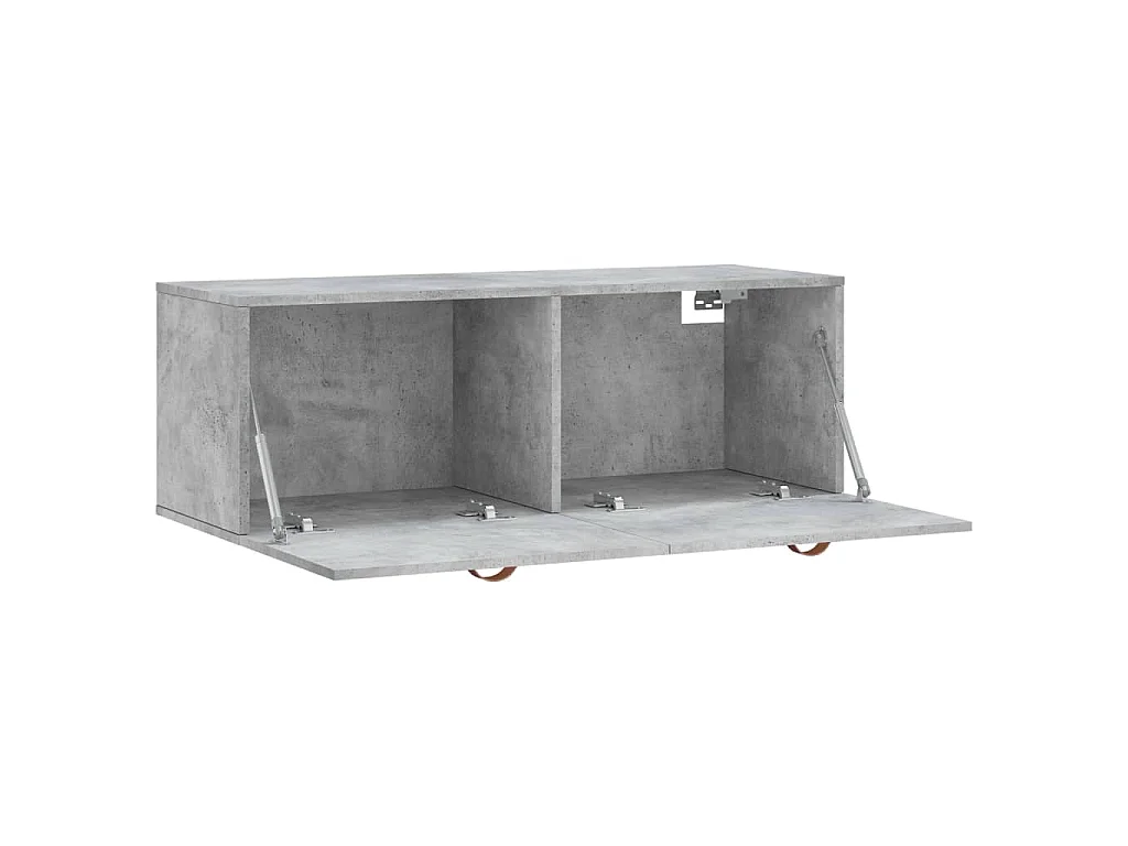 Mobile a Parete Grigio Cemento 100x36,5x35 cm Legno Multistrato