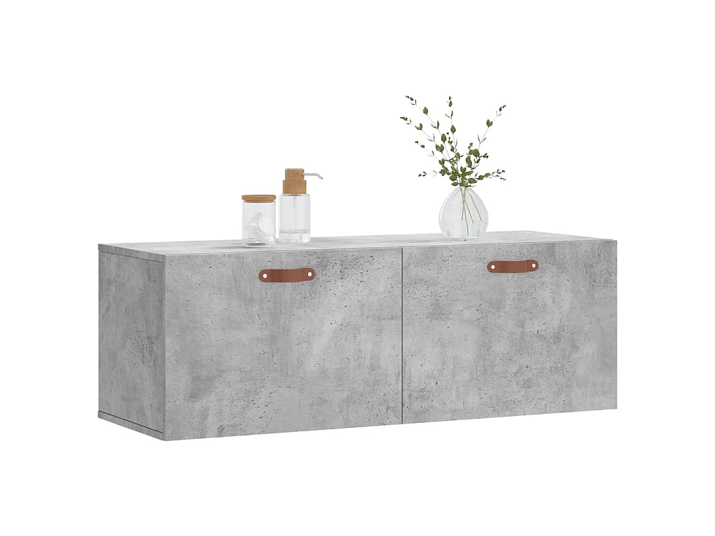 Mobile a Parete Grigio Cemento 100x36,5x35 cm Legno Multistrato
