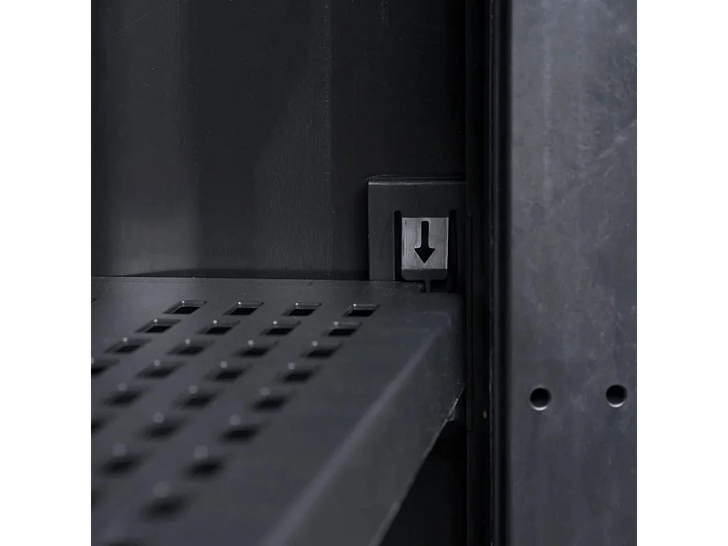 Gartenschrank mit 4 Regalen Schwarz und Grau