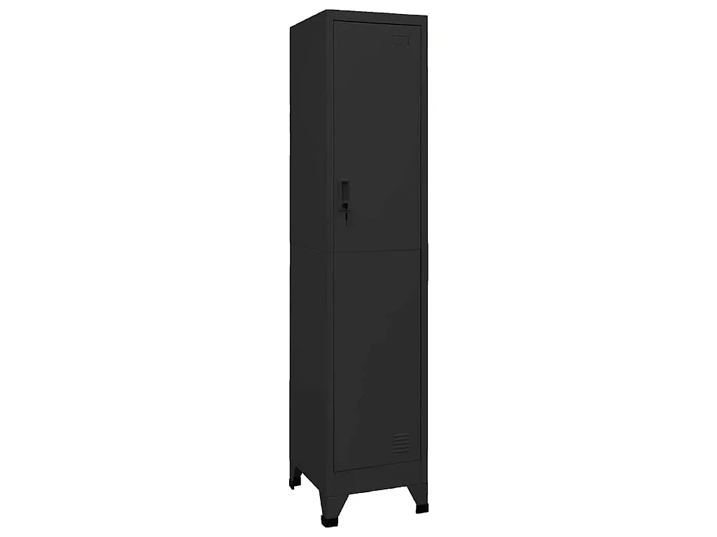 Schließfachschrank Schwarz 38x45x180 cm Stahl