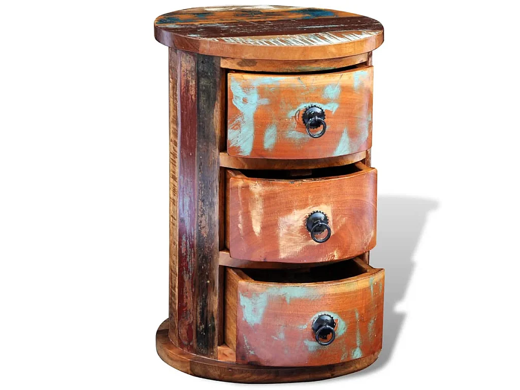 Armário com 3 gavetas madeira reciclada maciça