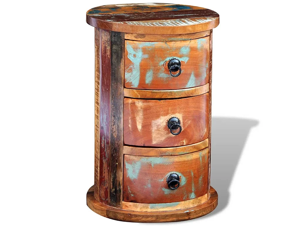 Armário com 3 gavetas madeira reciclada maciça