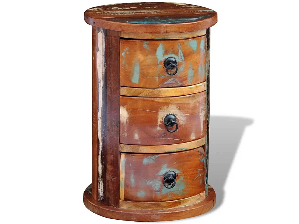 Armário com 3 gavetas madeira reciclada maciça