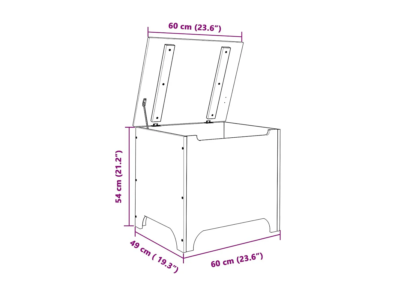 Boîte de rangement avec couvercle RANA blanc bois massif de pin