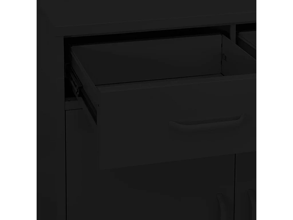 Lagerschrank Schwarz 80x35x101,5 cm Stahl